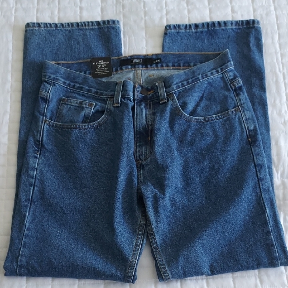 NWT Men's Berkley Jensen Relaxed Straight Lt Stonewash 5 Pocket Denim Jeans - Picture 3 of 17